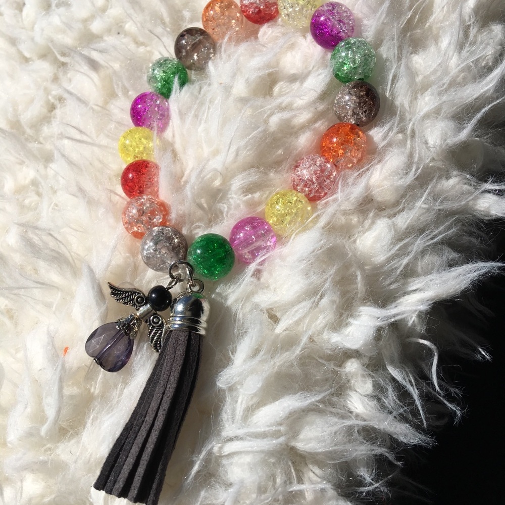 Shamballa Glass Beaded Bracelet - Picture 1 of 2
